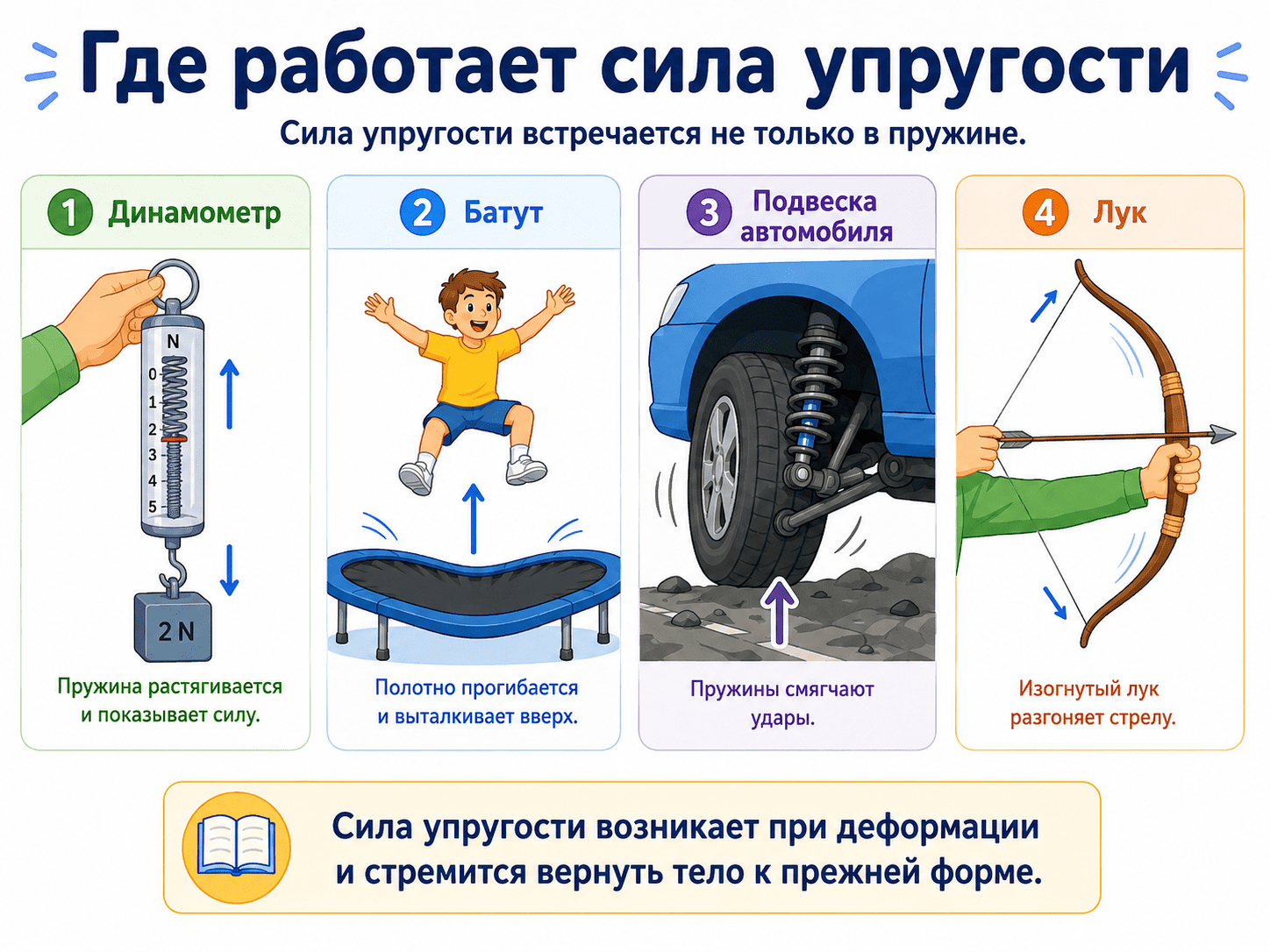 Динамометр, пружинные весы, применение закона Гука