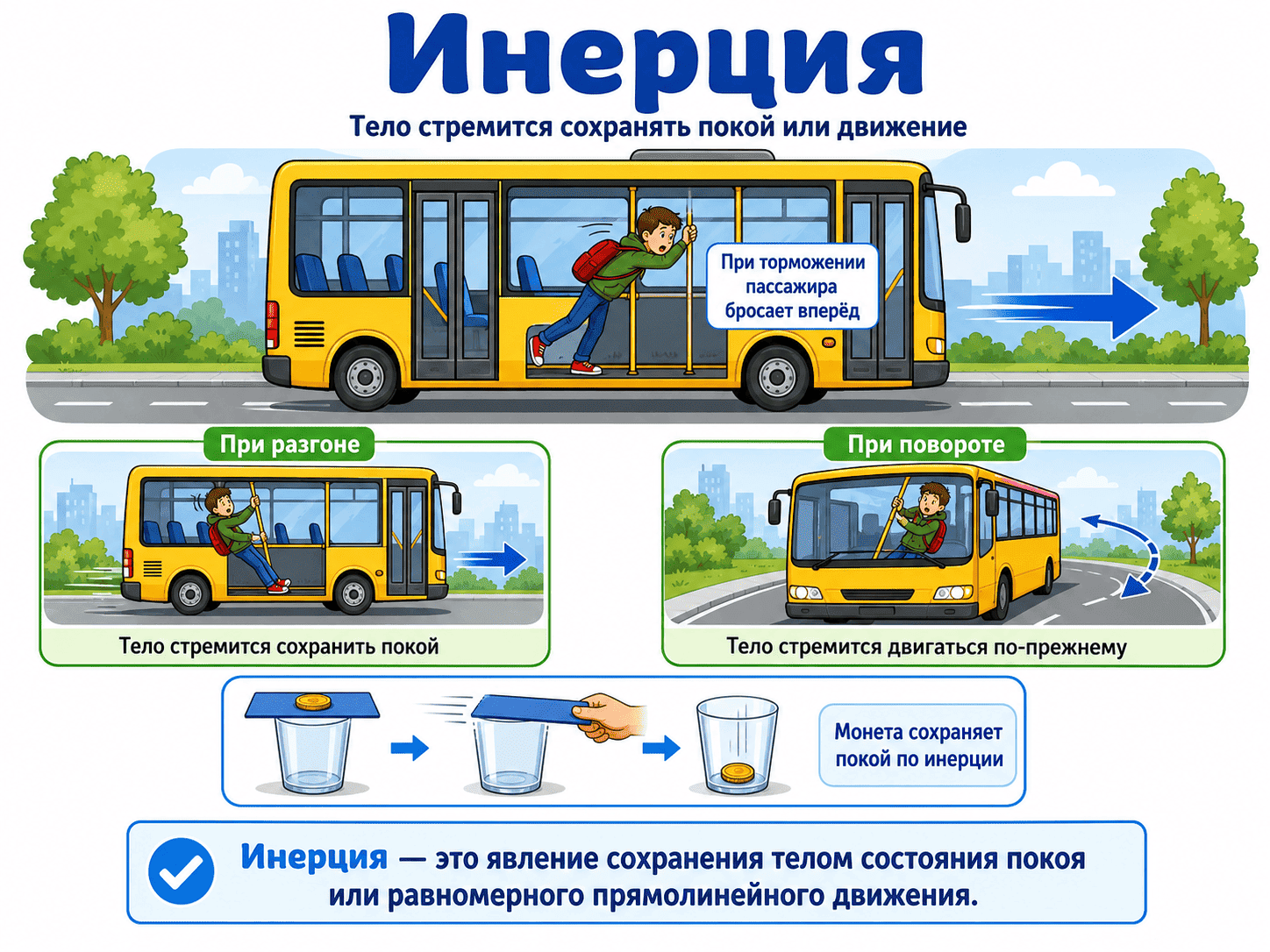 Инерция — физика 7 класс